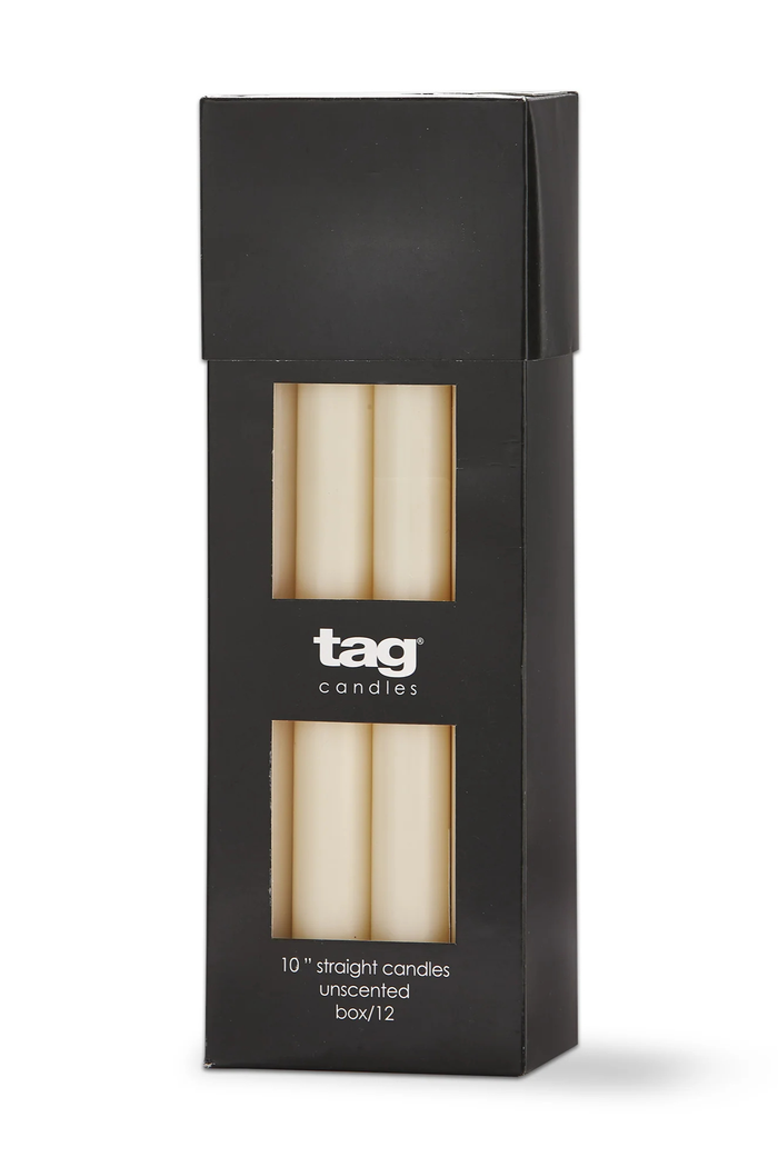 10" Straight Candle/Ivory