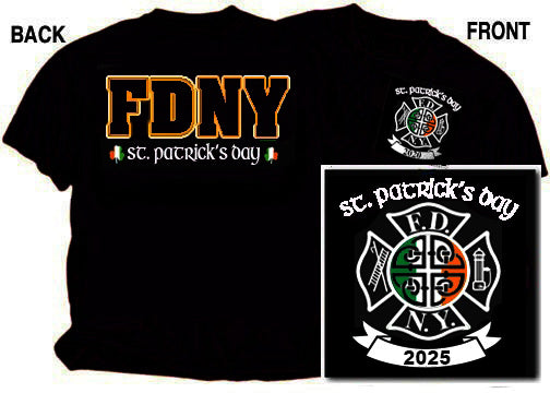 2025 Black FDNY Saint Patrick's Day Tee