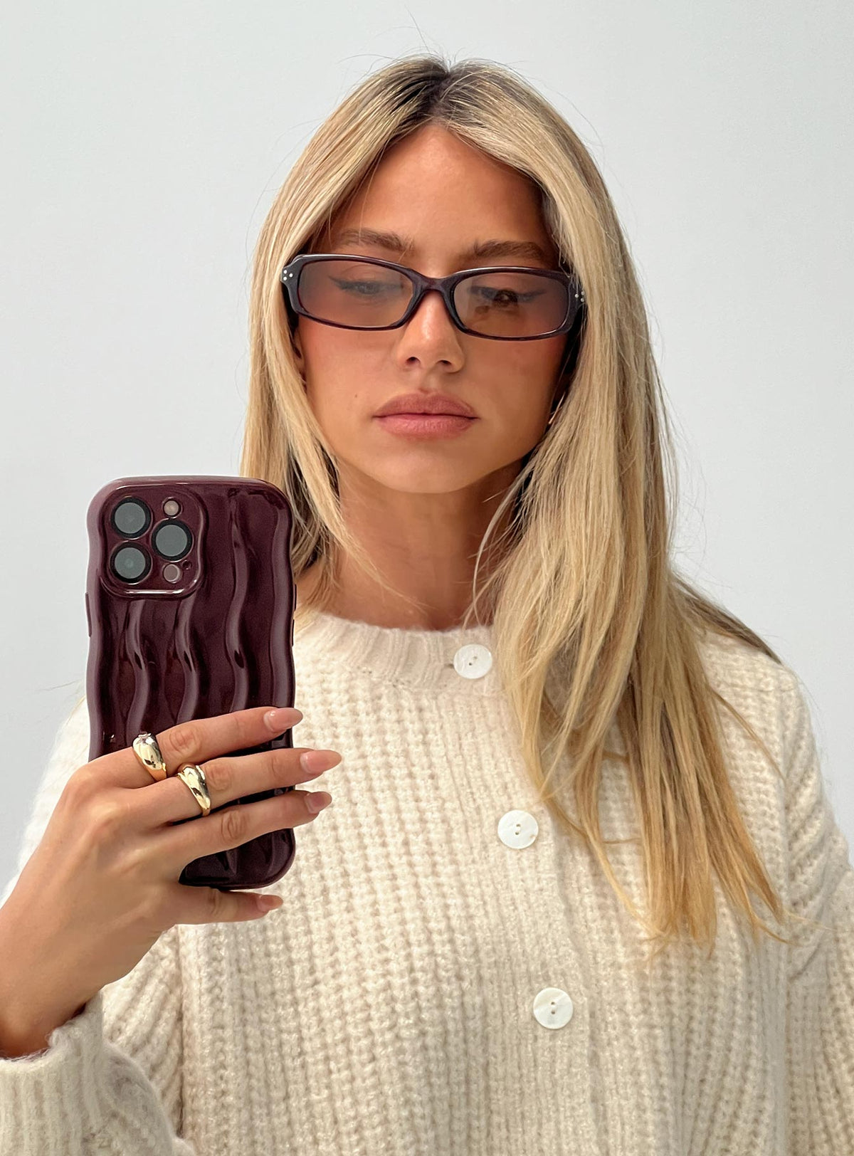 Keep Talking iPhone Case Burgundy