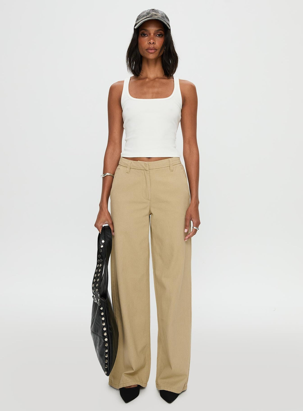 Latitude High Rise Wide Leg Pants Beige
