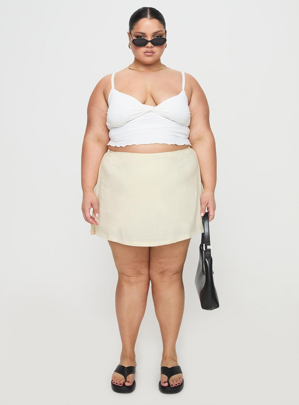 Gigi Skort Linen Cream Curve