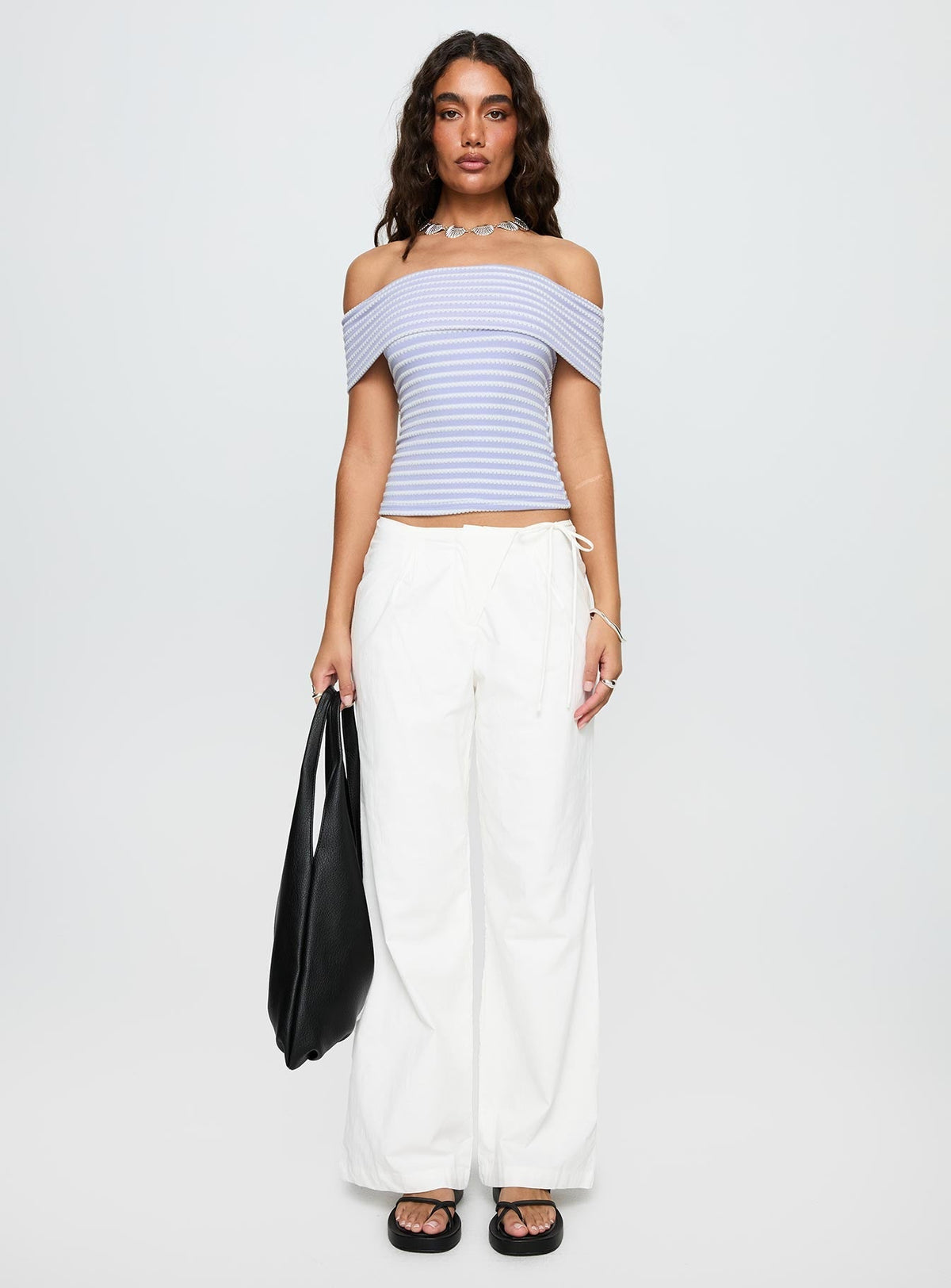 Leyah Tie Side Pants White