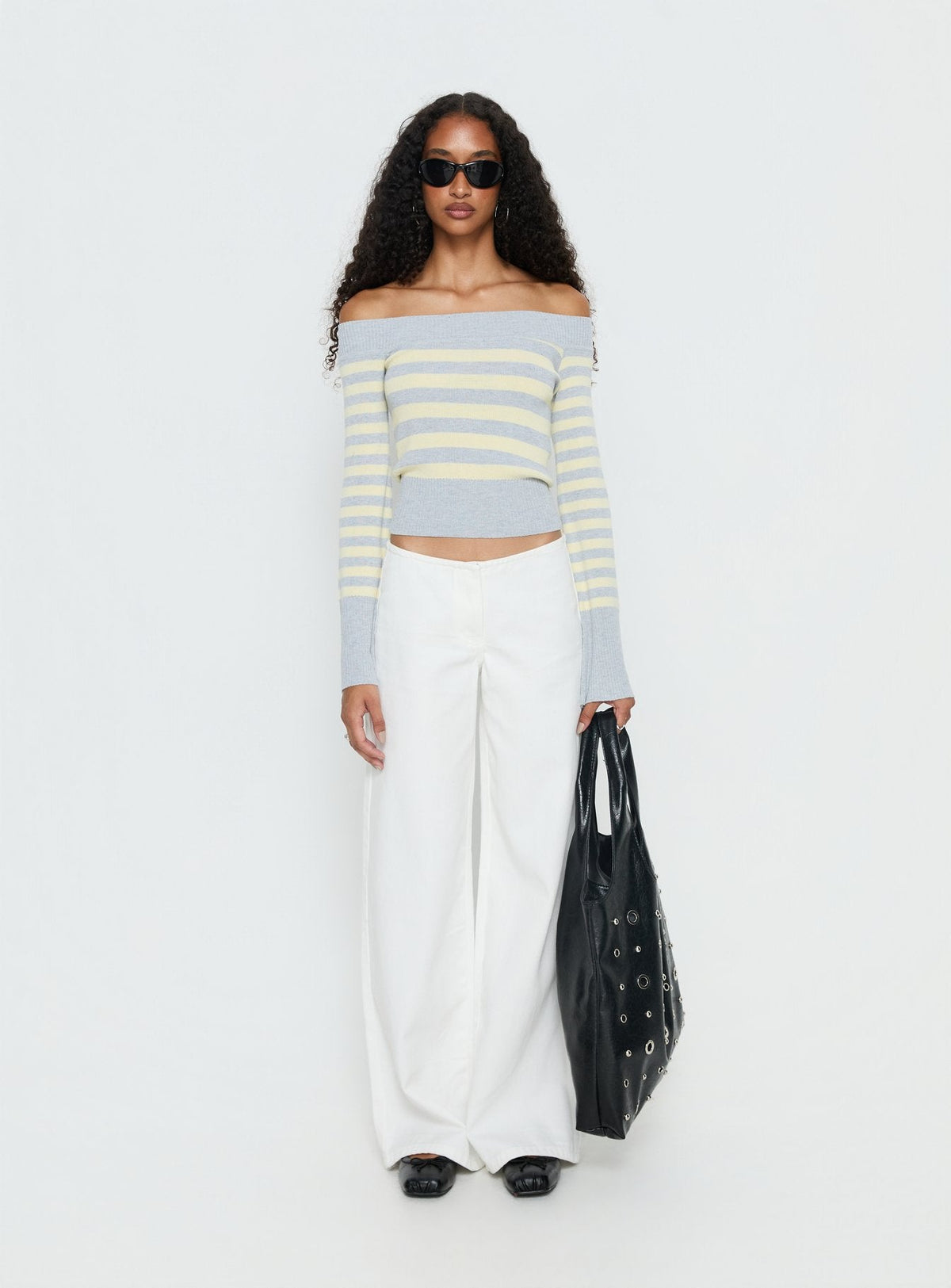 Hereos Mid Rise Baggy Leg Jeans White