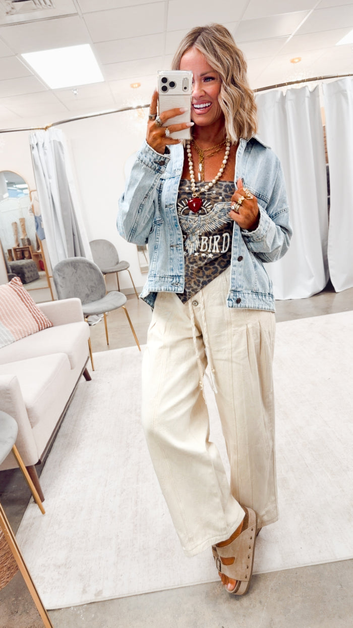 Free Bird Leopard Print Bandana Tube Top