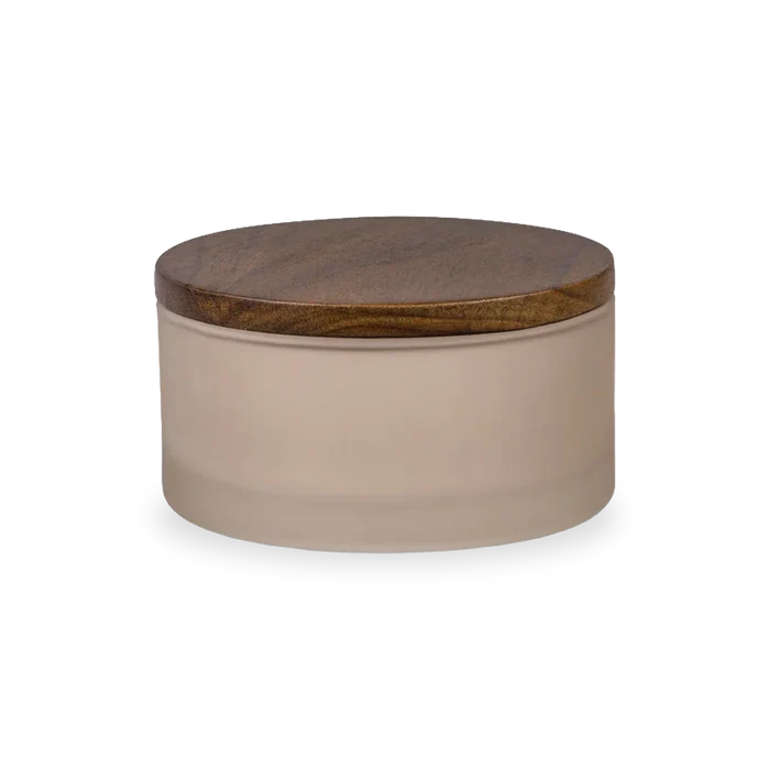Glass & Wood Jar With Lid