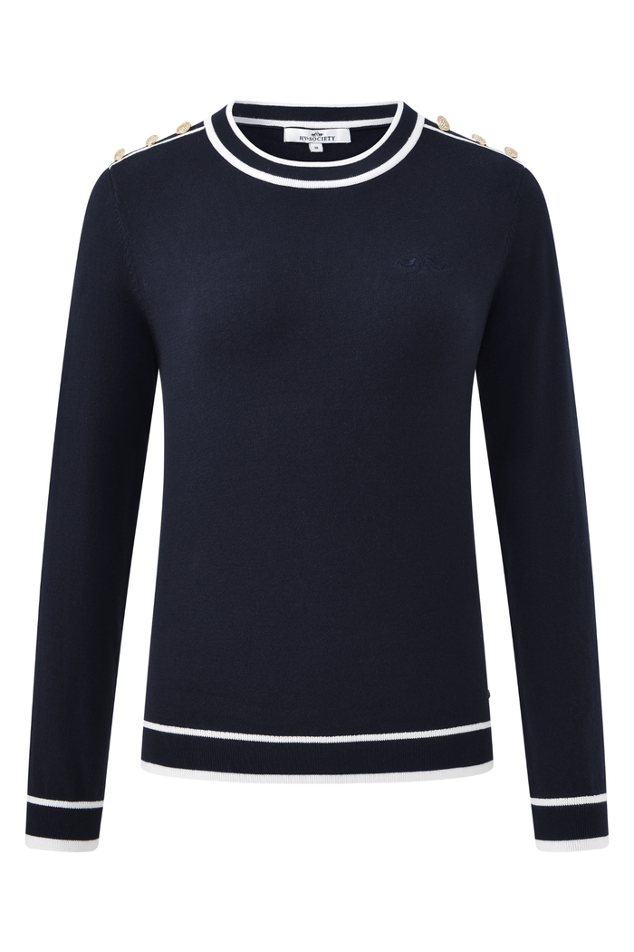 HV Society Jumper HVSXanna Navy 0409103854 navy crew neck jumper Shop HV Society at Dotique