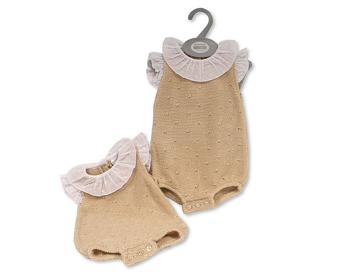 Knitted Baby Romper with Collar (NB-9 Months) (PK6) Bw-10-832