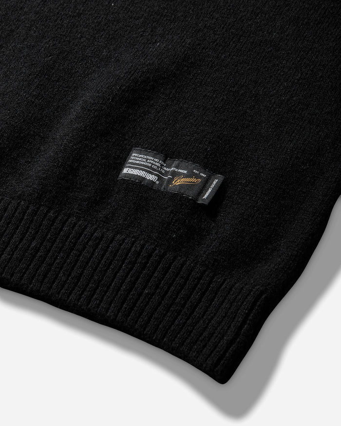 Neighborhood Plain Crewneck Sweater Black Knitwears Sweaters 252FUNH-KNM03 BLACK