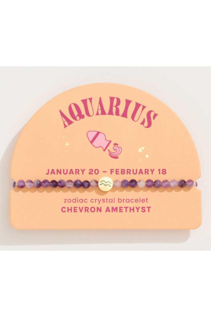 Mini Zodiac Crystal Bracelet: Aquarius