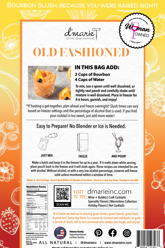 Old Fashioned Craft Cocktail Slush Mix