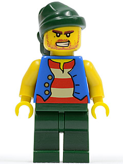 Pirate Blue Vest, Dark Green Legs