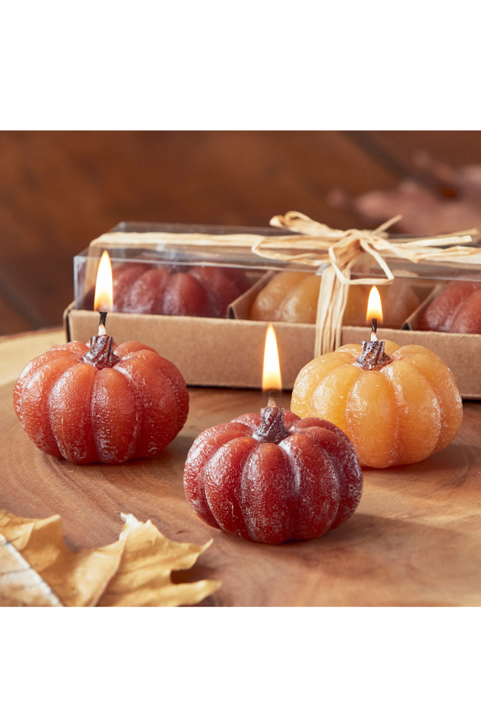 Pumpkin Tealight Candles s/3