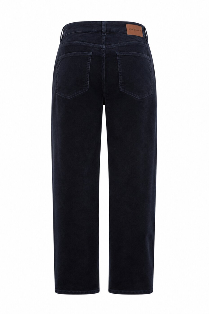 Red Button SRB5021 Caitlina 19w Fine Cord Trousers L30 Navy back view Shop Red Button at Dotique