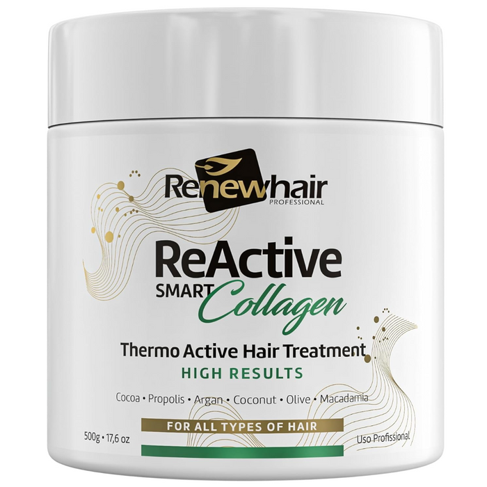 Renew Hair ReActive Smart Collagen Thermo Active Hair Treatment 500g professional hair smoothing and frizz control treatment for all hair types