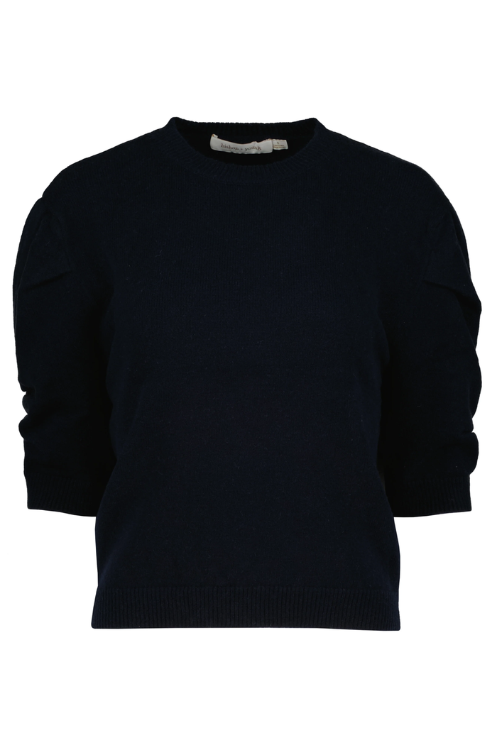 Stella Ruched Sleeve Sweater, Navy