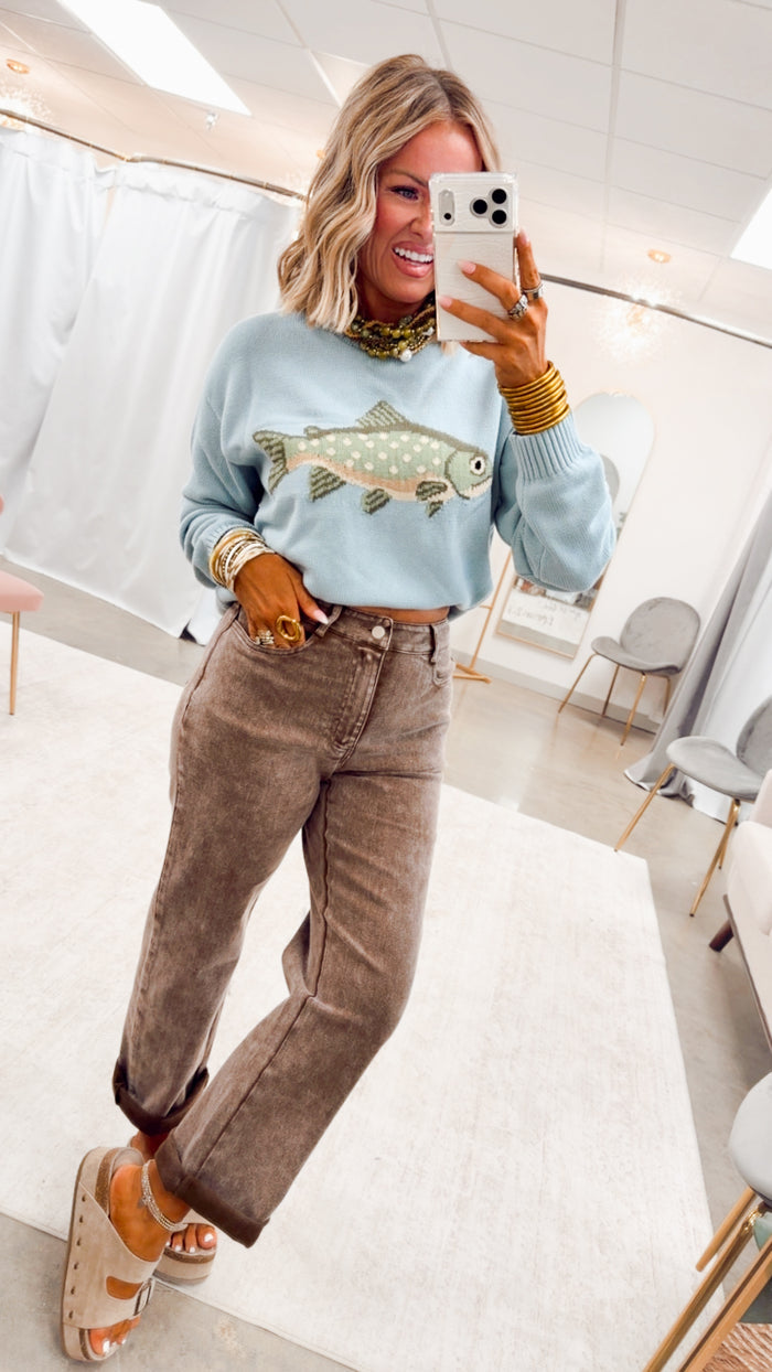 The Hudson High Rise Pant-Brown