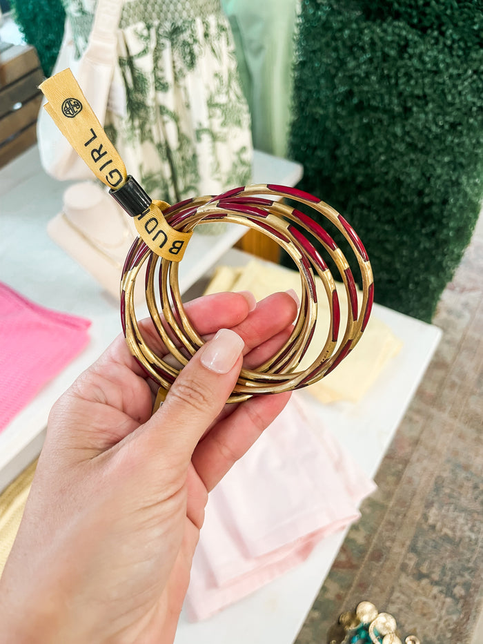 The Maroon Veda Bangles-Set of 6