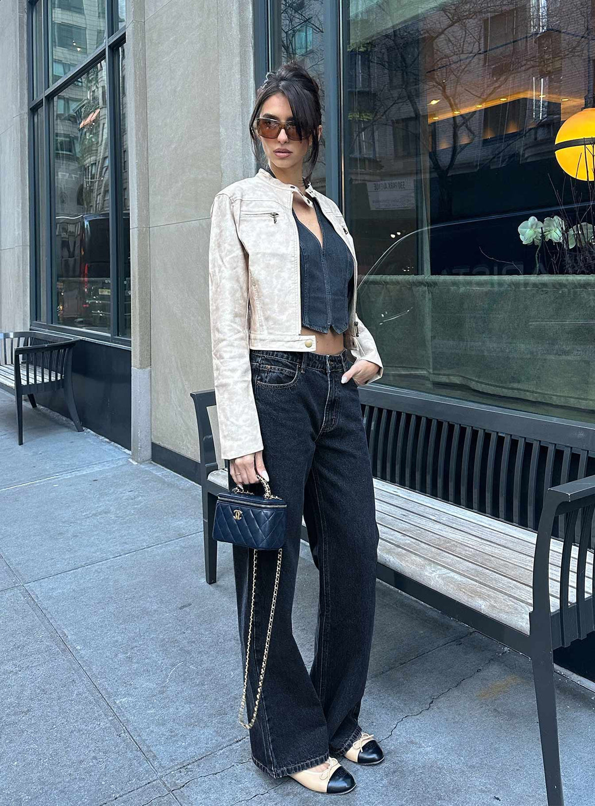 Top Model Low Rise Straight Leg Jeans Charcoal
