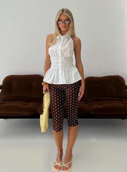 Samaira Capri Pant Brown Polka Dot