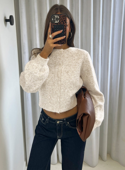 Dawsen Button Down Cardigan Cream