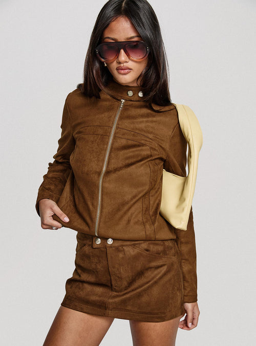 Rhodeo Mini Skirt Brown