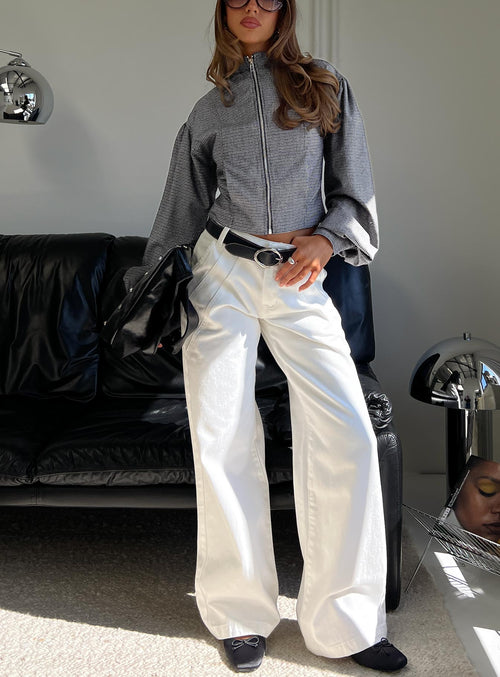 Reaper Mid Rise Baggy Jeans White