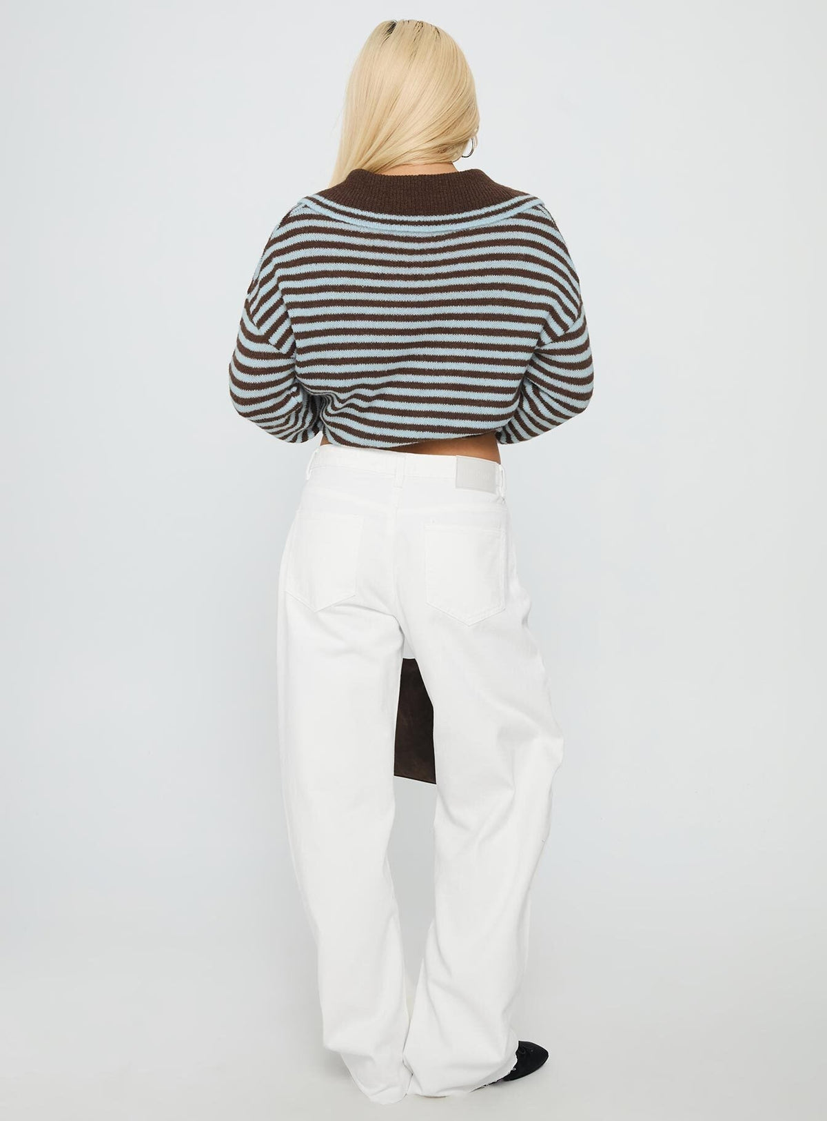 Kaio Mid Rise Barrel Leg Denim Jeans White