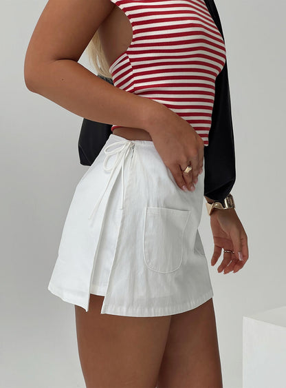 Gigi Wrap Skort White Petite