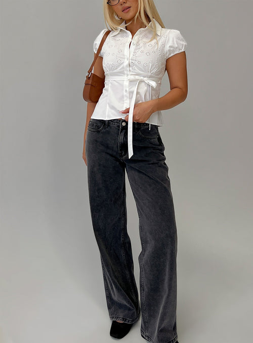 Maryanne Mid Rise Relaxed Jeans Washed Grey