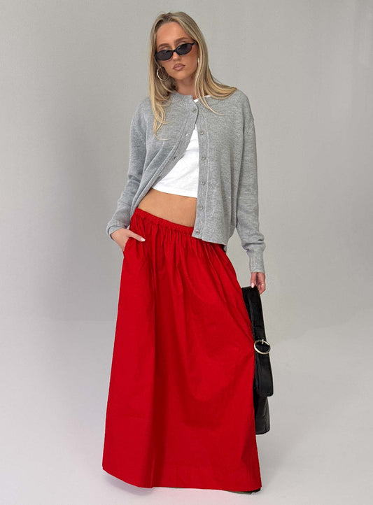 Felipa Maxi Skirt Red