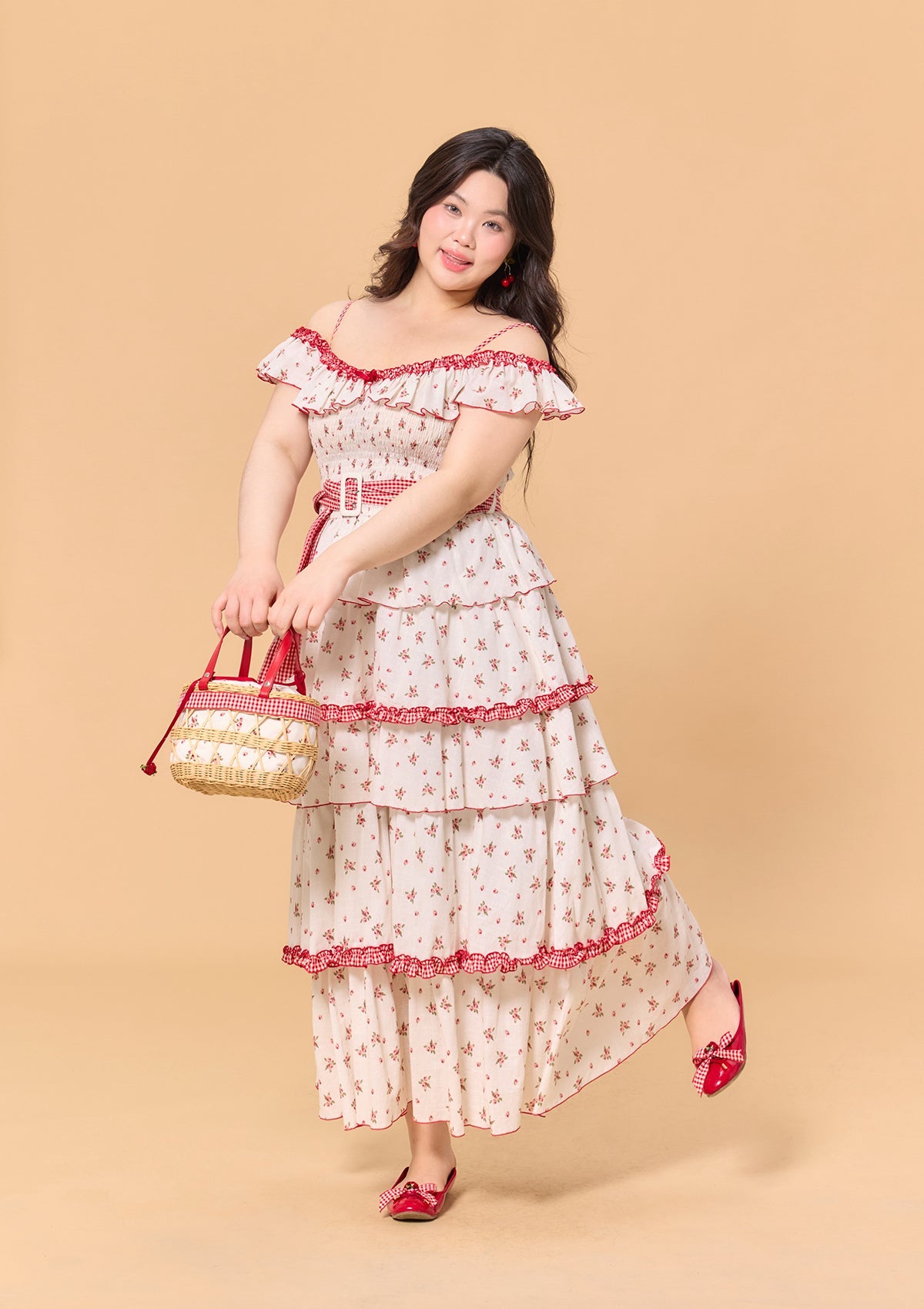 Curve & Plus Red Hood Maiden Dress