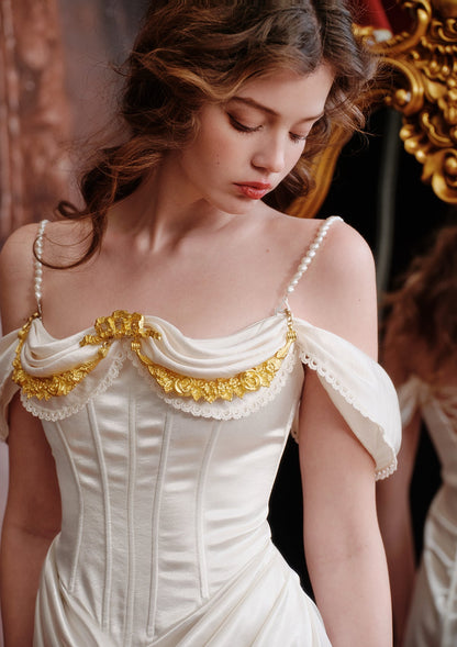 Ivory Maxi Corset Dress