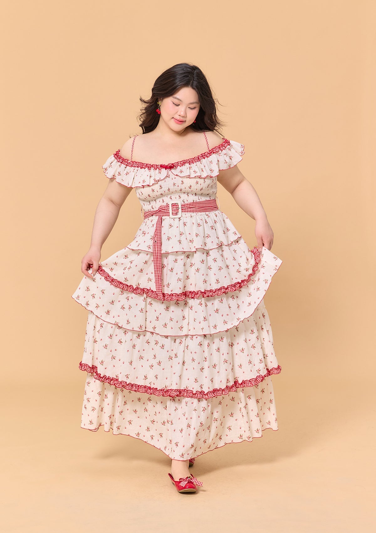Curve & Plus Red Hood Maiden Dress