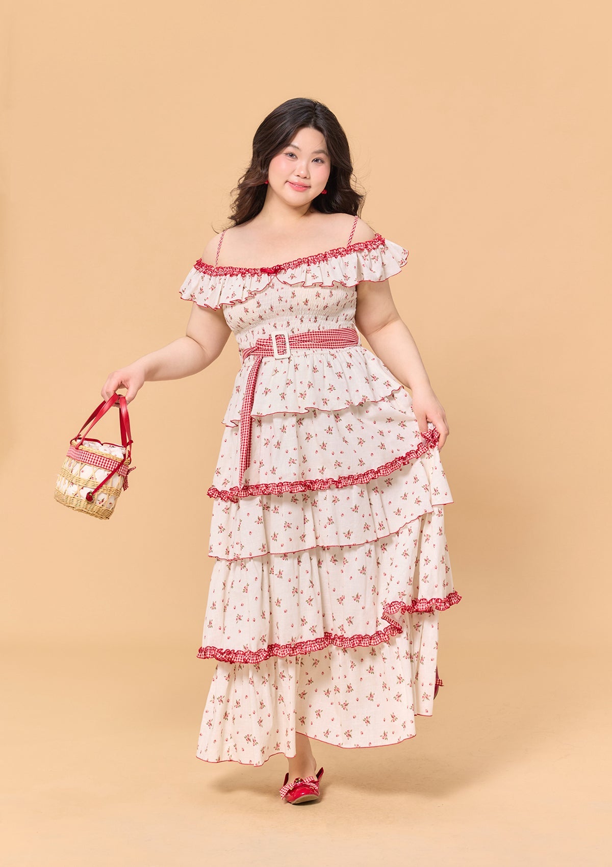 Curve & Plus Red Hood Maiden Dress