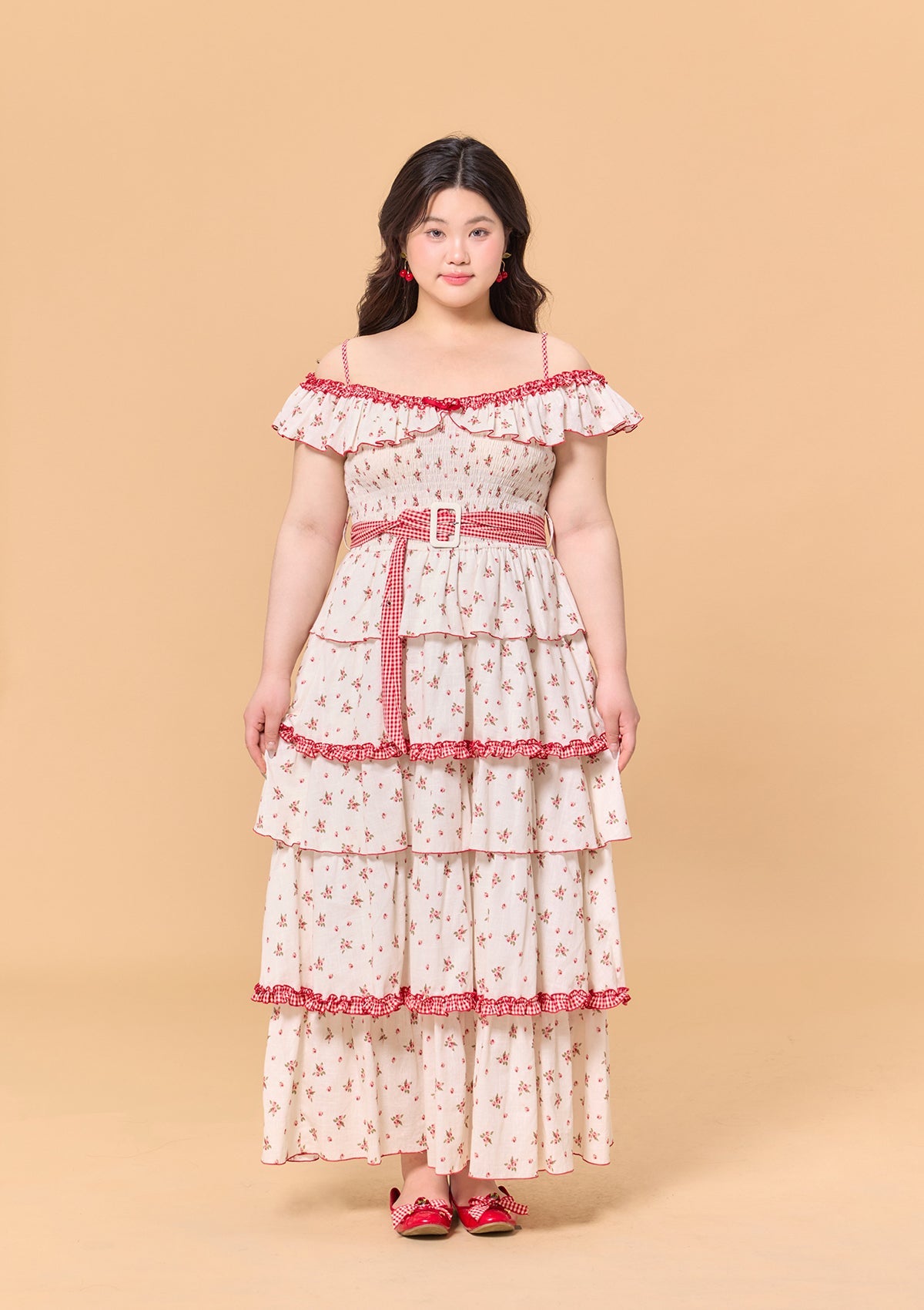 Curve & Plus Red Hood Maiden Dress