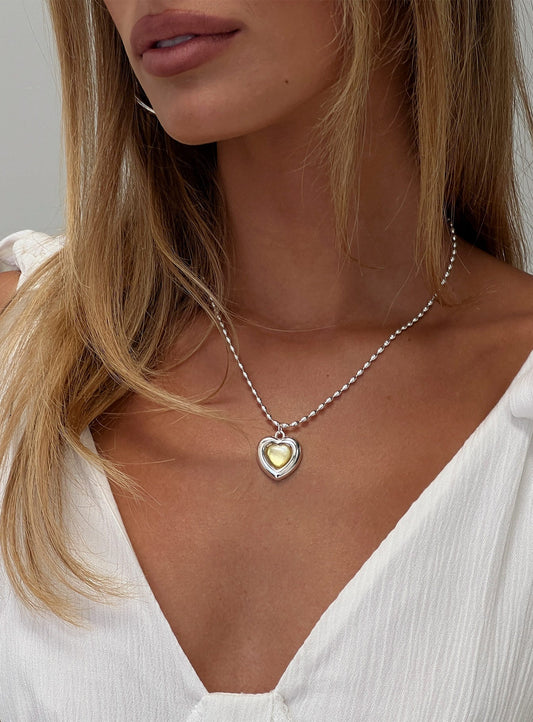 Wishes Granted Dainty Pendant Necklace Silver / Yellow