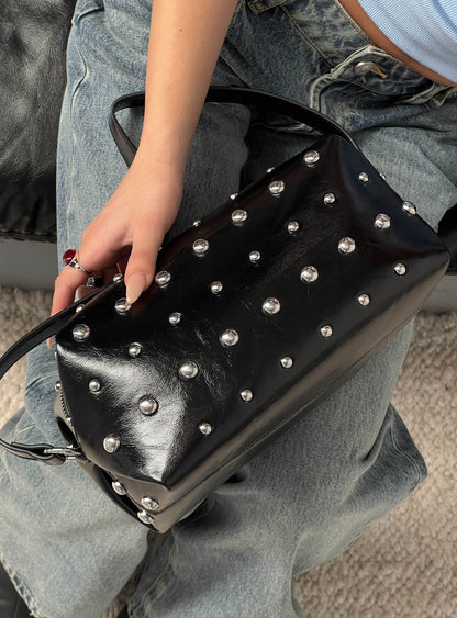 Layton Studded Shoulder Back Black