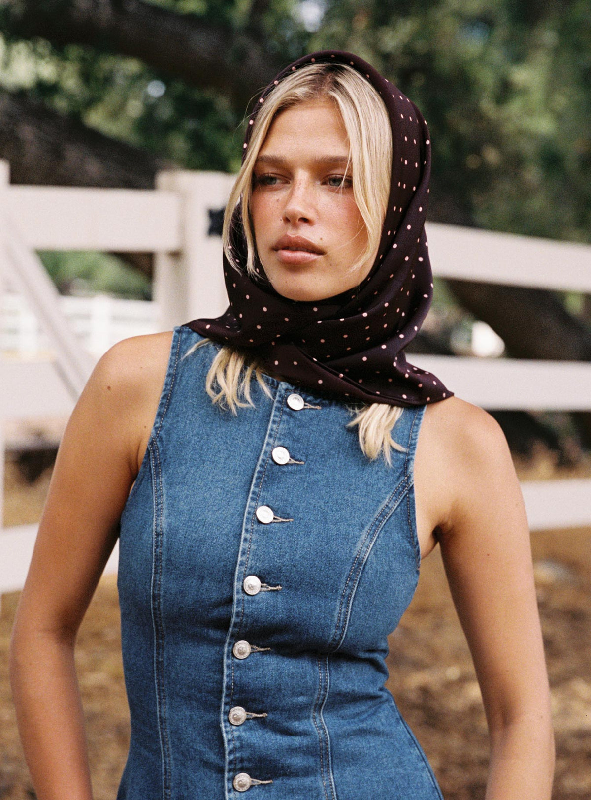 Wanna Be Mine Scarf Brown Polka