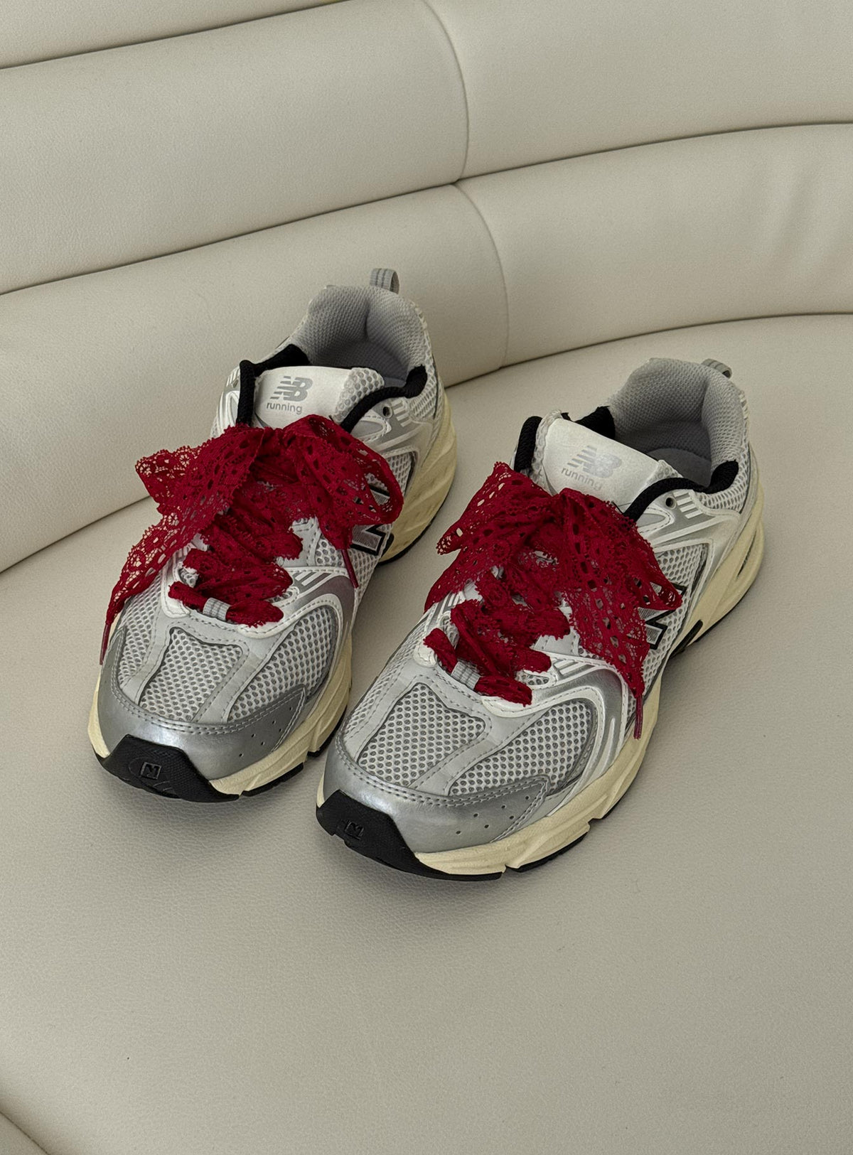 Masonne Lace Shoelaces Red