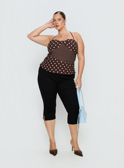 Baseline Rib Capri Pants Black Curve