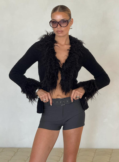 Titanium Belted Micro Short Charcoal