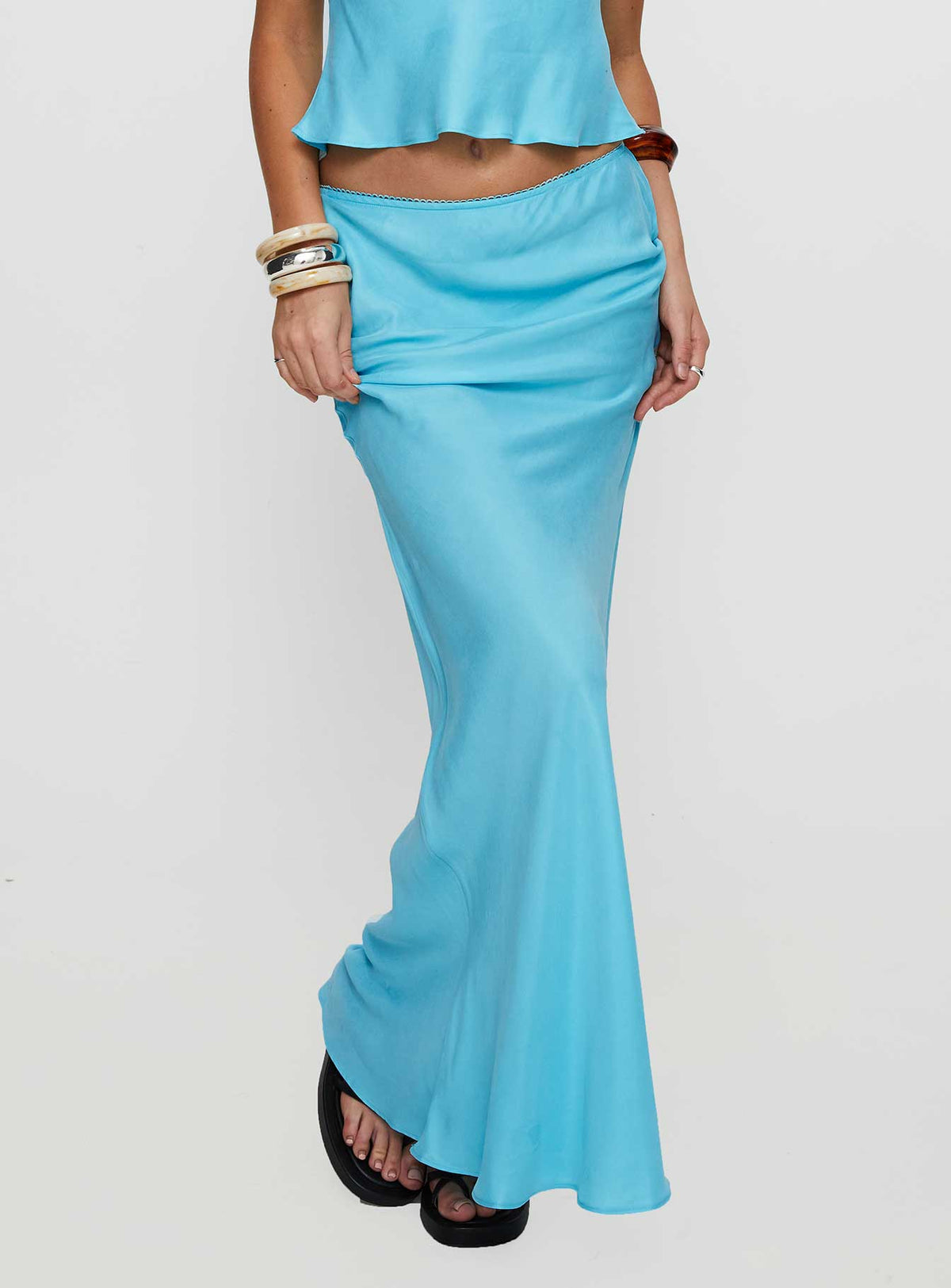 Lucelia Maxi Skirt Aqua