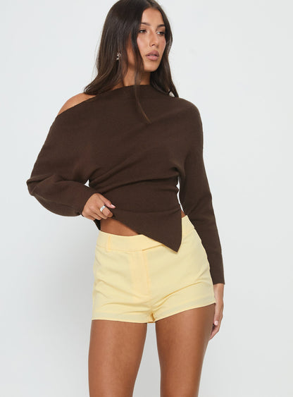 Anni Micro Shorts Lemon Pinstripe
