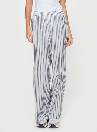 Louis Pants White / Navy Stripe