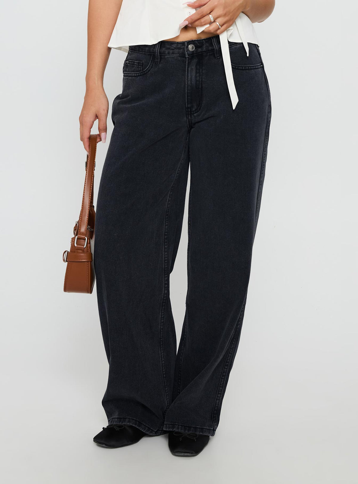 Maryanne Mid Rise Relaxed Jeans Washed Grey