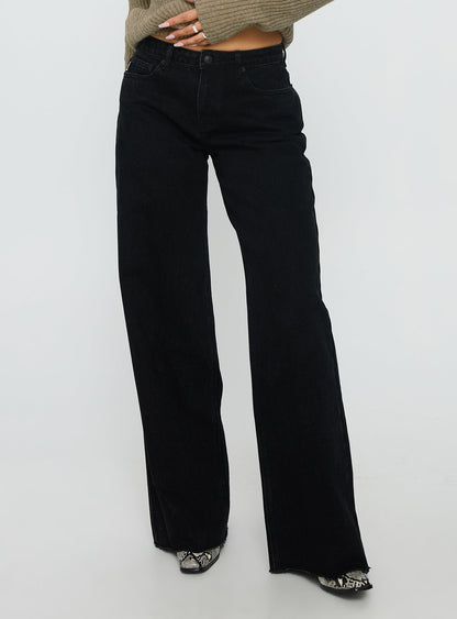 Darla Low Rise Straight Leg Jeans Washed Black
