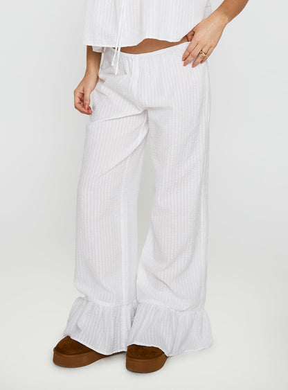 Santabelle Frill Pants White