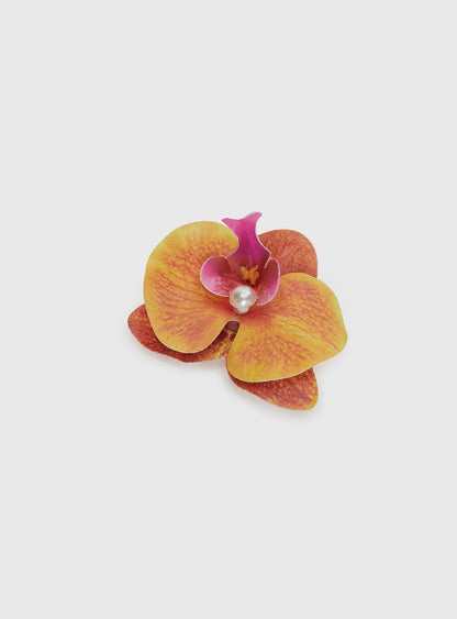 Azurah Flower Hair Clip Yellow