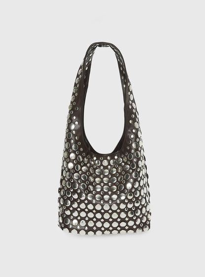 In The Crowd Shoulder Bag Brown / Silver