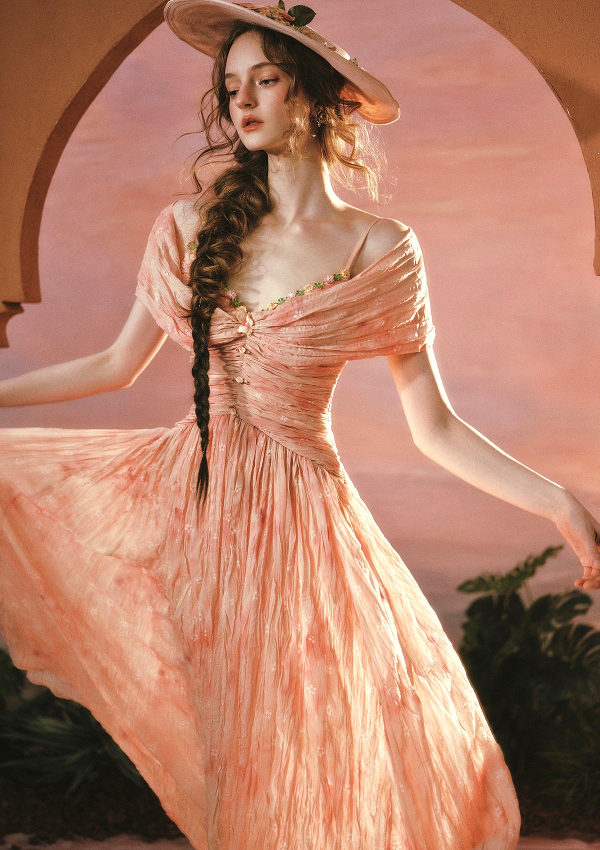 Sunset Flower Field Dress